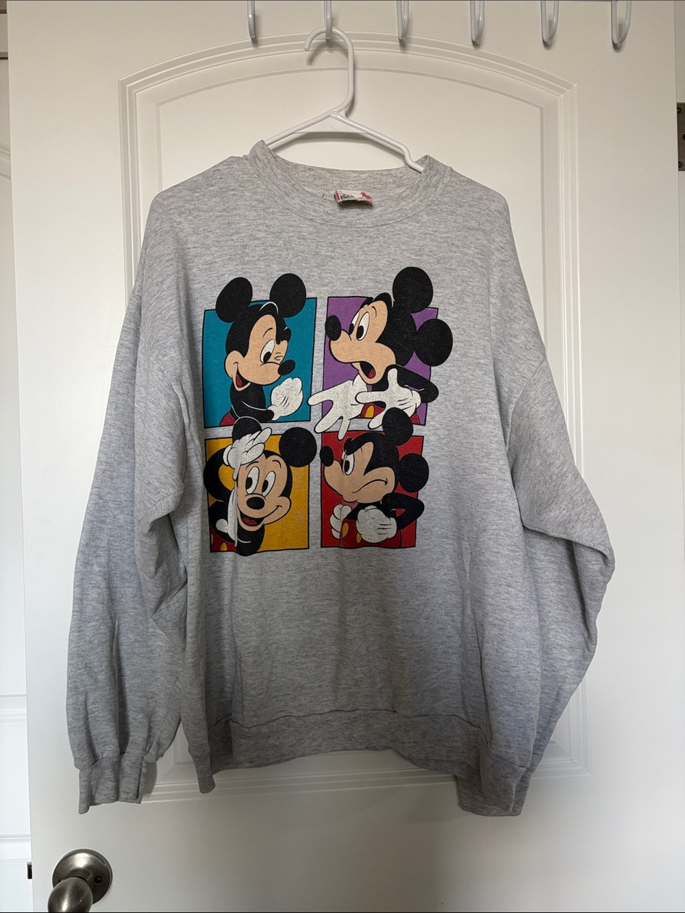 Vintage 90s Walt Disney World Designs Mickey Mouse Andy Warhol Grey Crewneck